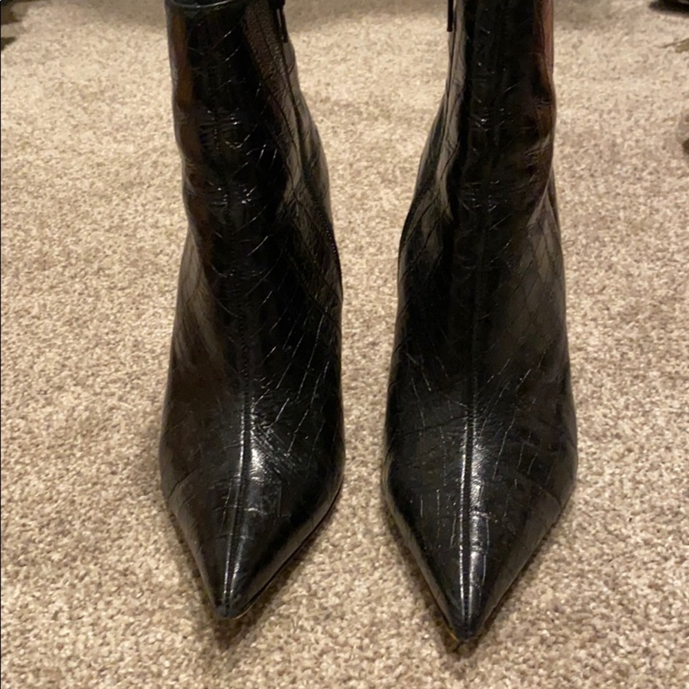 Faux croc booties